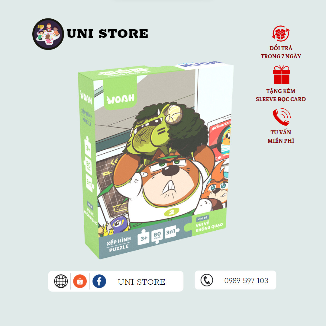 Xếp Hình Vui Vẻ Không Quạo - Board Game Trẻ Em - 45 Mảnh Ghép