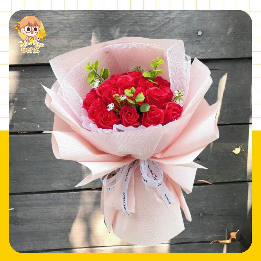 Bó Hoa Hồng Sáp Công Chúa béo Đỏ 21 Bông