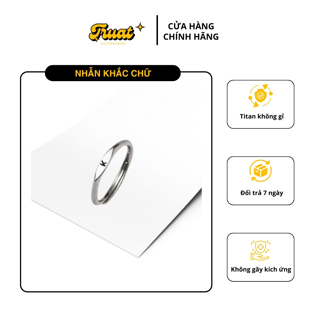 Phụ kiện nữ nhẫn khắc chữ