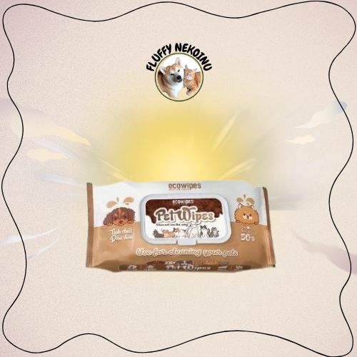 [Fluffy NekoInu] Khăn Ướt Vệ Sinh Cho Chó Mèo – Không Cồn, Không Mùi, 50 Tờ