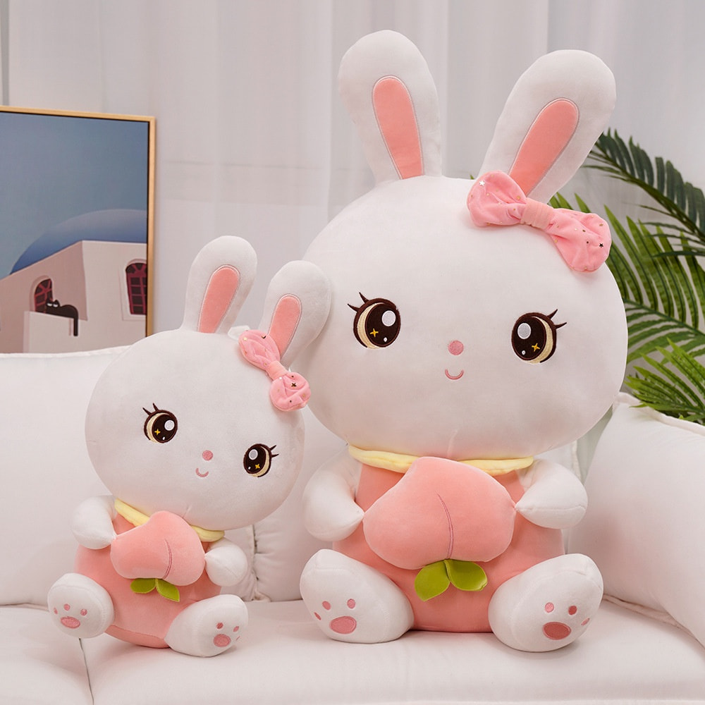 Gấu Bông Nhỏ Thỏ Trái Đào, Hàng Cao Cấp Mềm Mịn