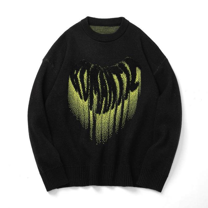 Sweater unisex vải nỉ bông in hình họa tiết độc lạ màu đen trắng 2022