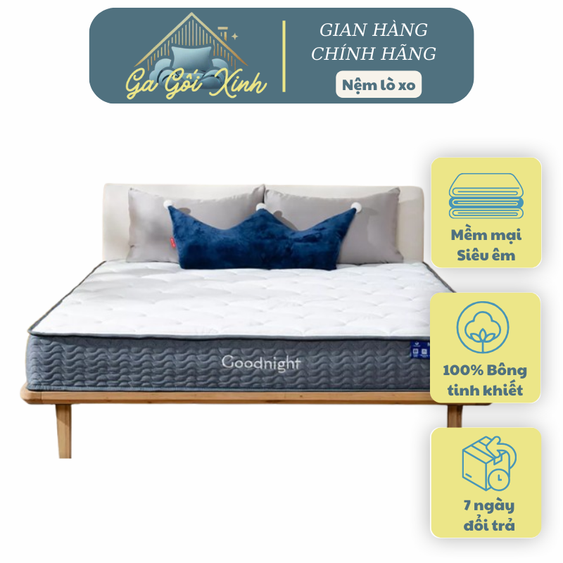 Nệm Lò Xo Gagoixinh Goodnight Sleep Wave 20cm, Đệm Lò Xo Khách Sạn Cách Ly Chuyển Động