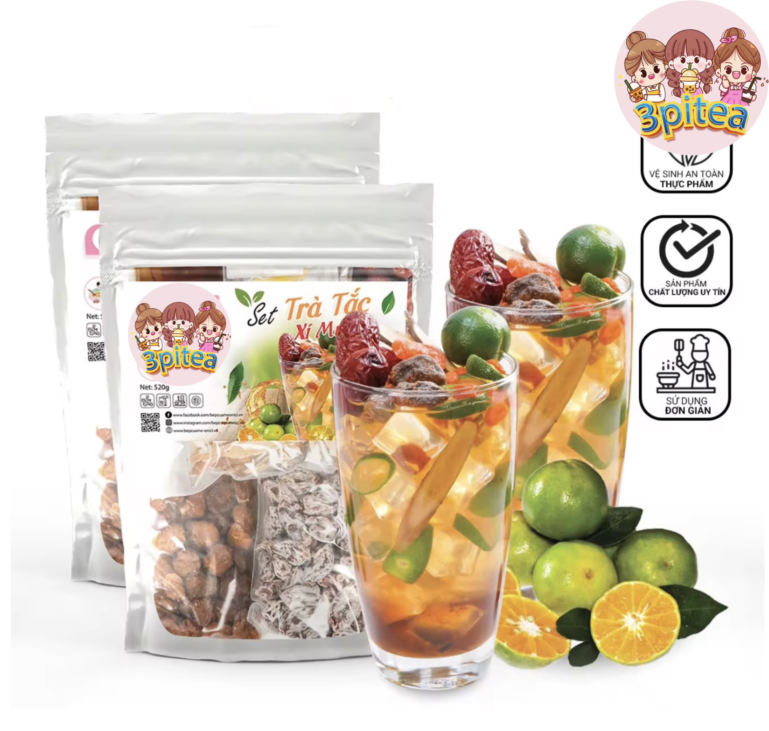 Set nguyên liệu trà sả tắc 3Pitea