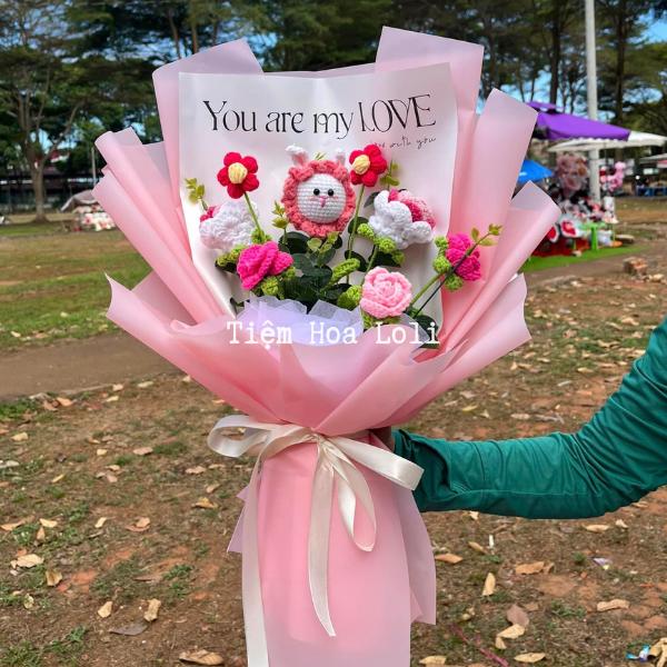 Bó hoa len mix nhiều màu làm quà tặng giáo viên nhân ngày 20/10