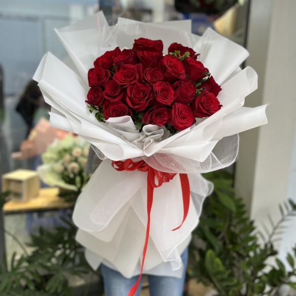 Bó hoa chúc mừng sinh nhật hồng đỏ Ecuado 20 bông ý nghĩa