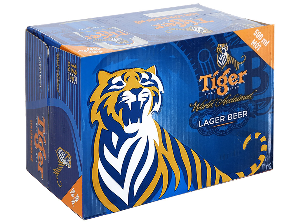 Thùng 12 lon bia Tiger 500ml