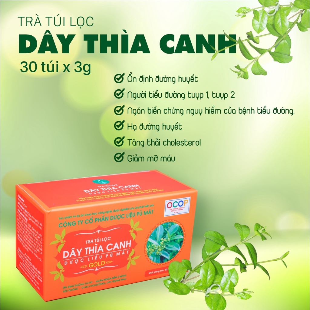 Trà Dây Thìa Canh Pù Mát - Hộp 90G - Sản Phâm Đạt OCOP 4 sao
