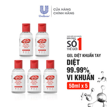 Combo 5 Gel Rửa Tay Khô Lifebuoy Bảo Vệ Vượt Trội 10 50ml