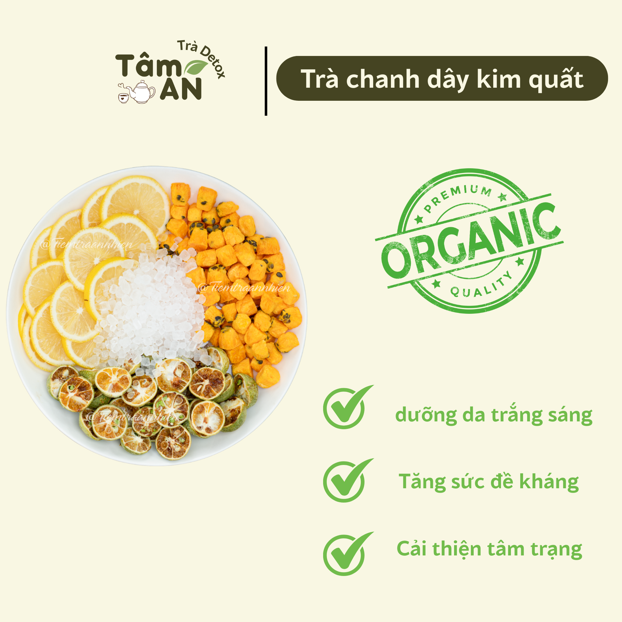 TRÀ CHANH DÂY KIM QUẤT SẤY LẠNH – COMBO 30 GÓI - TRÀ DETOX TÂM AN