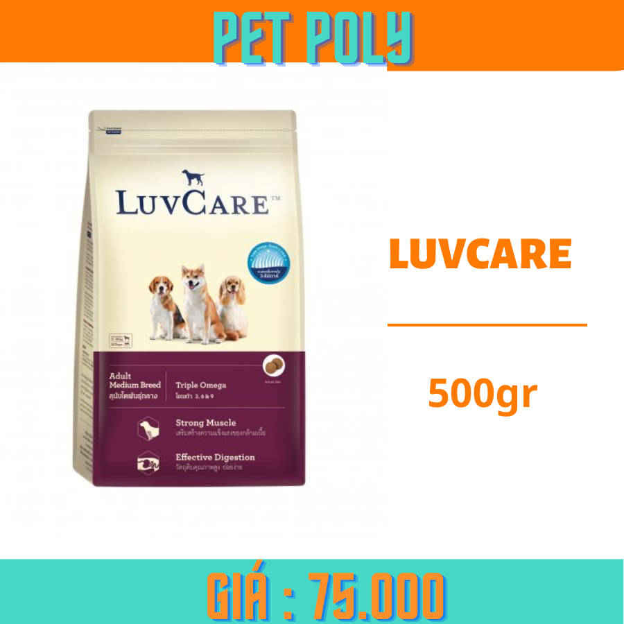 Hạt Luvcare cho chó trưởng thành giống vừa