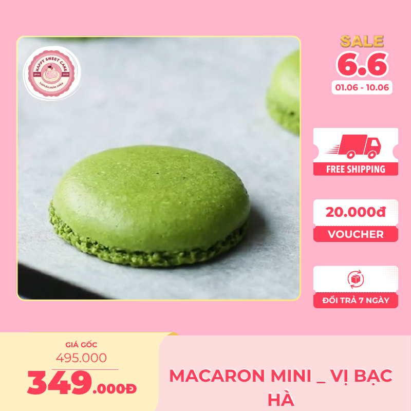 Maccaron size mini_Vị matcha_Happy Sweet Cake