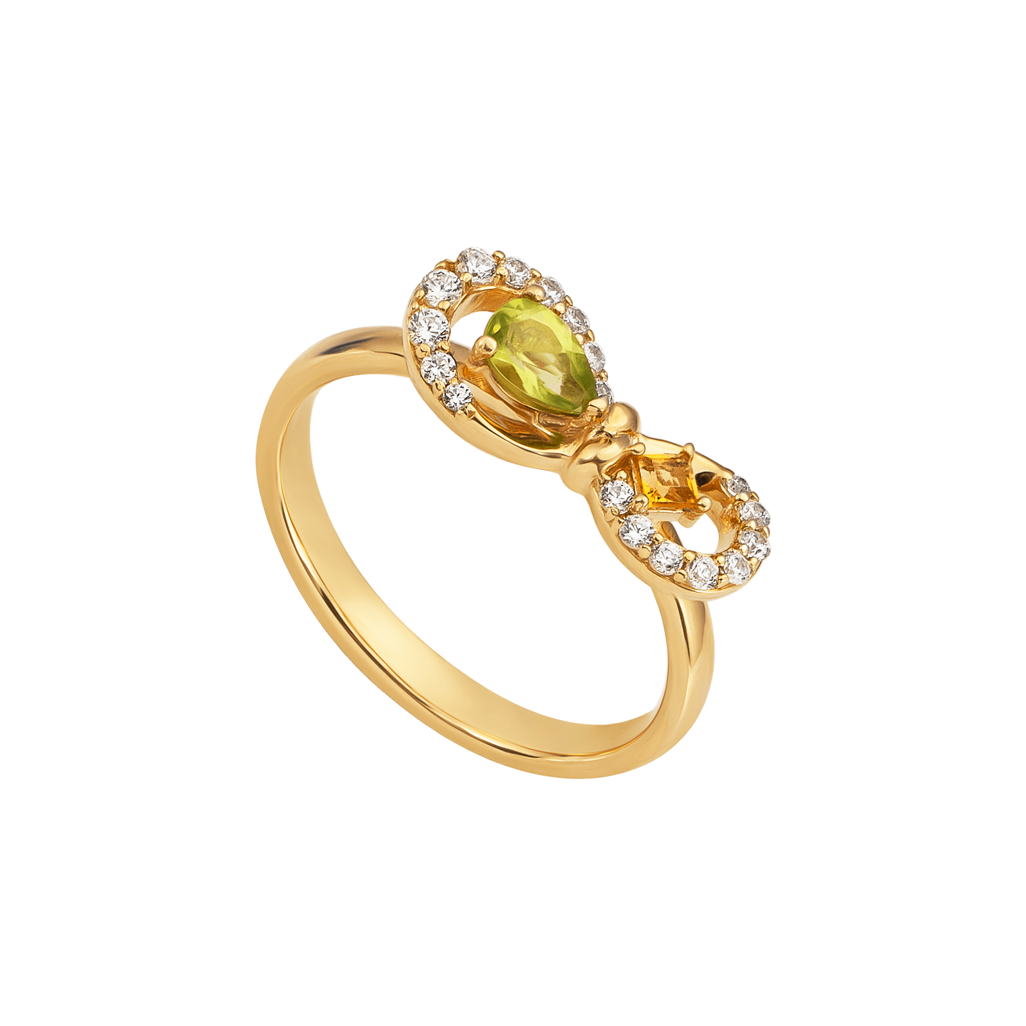 Nhẫn nơ đính đá