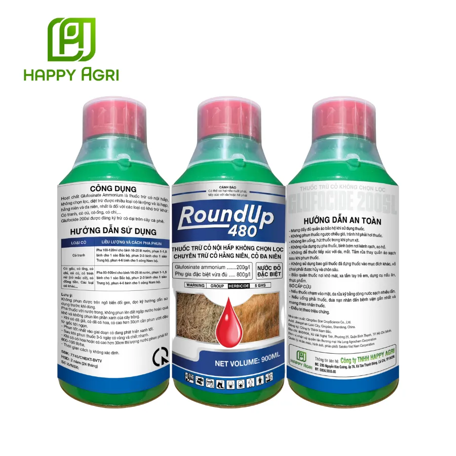 THUỐC TRỪ CỎ GLUFOCIDE 200SL HIỆU ROUNDUP 480
