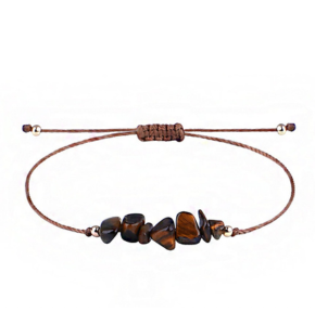 Vòng tay đá handmade may mắn màu nâu hổ phách