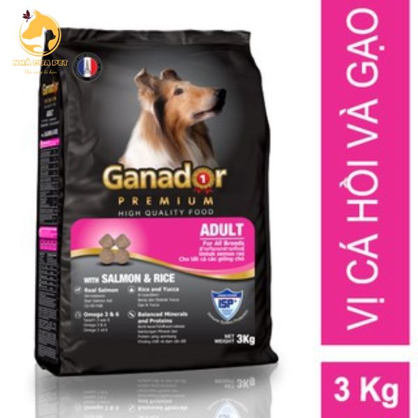 Thức ăn hạt Garnador cho chó 3kg vị cá hồi