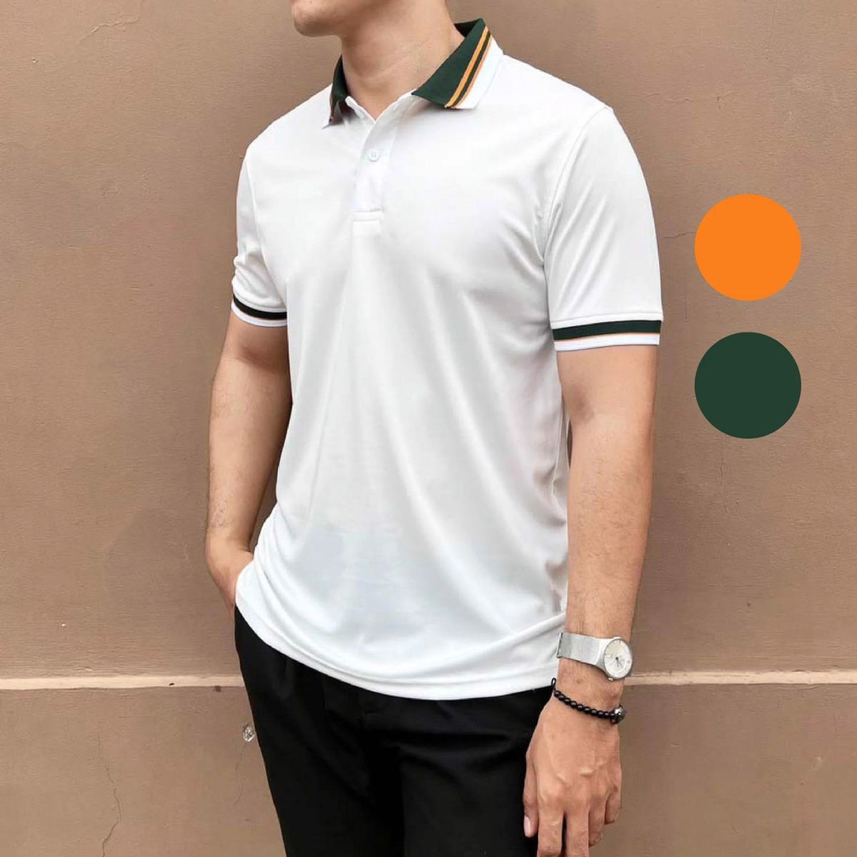 Áo Polo Nam Kẻ Xanh Vàng