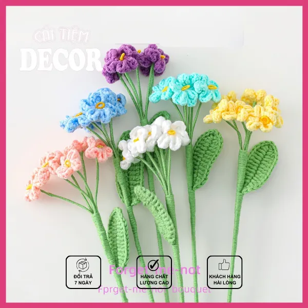 Hoa Lưu Ly Len Handmade Decor