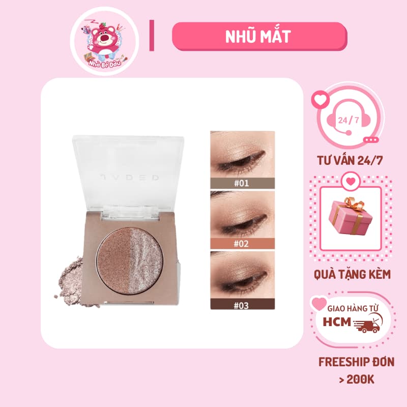 Phấn Mắt Bắt Sáng Derf Má Hồng Lấp Lánh Tự Nhiên