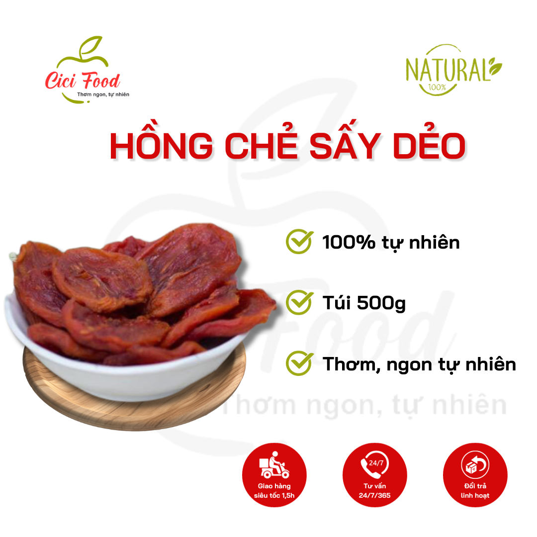Hồng Chẻ Sấy Dẻo Cici Food