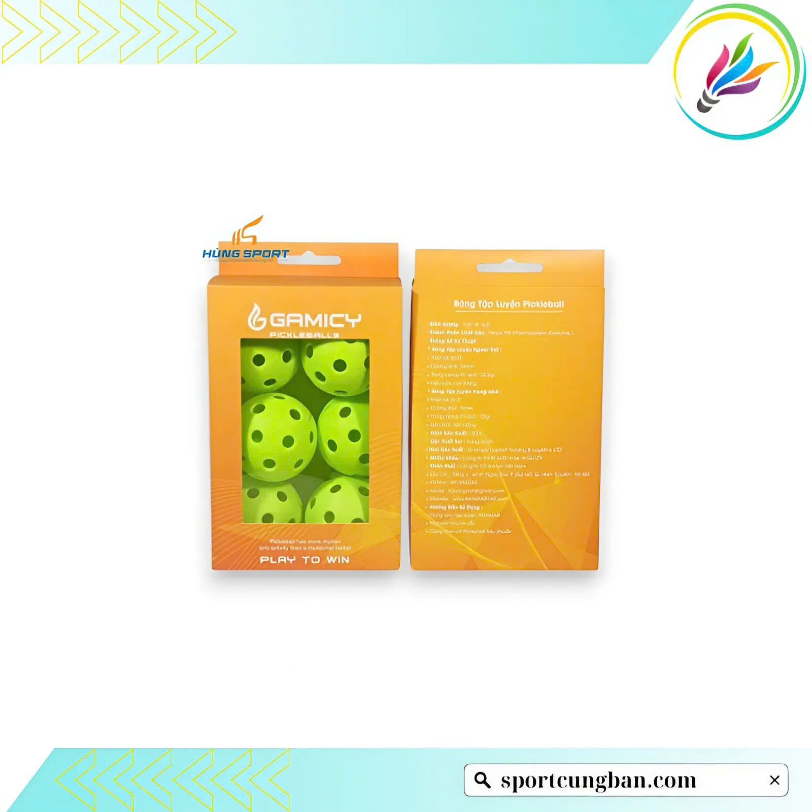 Bóng Pickleball Gamicy PG26L Indoor (Hộp 6 quả)