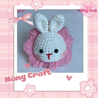 Móc Khóa Thỏ Đội Hoa Hồng Nàng Craft Siêu Đáng Yêu