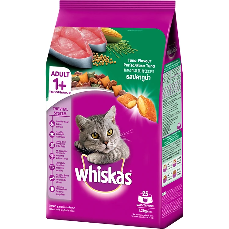 Hạt Whiskas vị cá ngừ 480gam