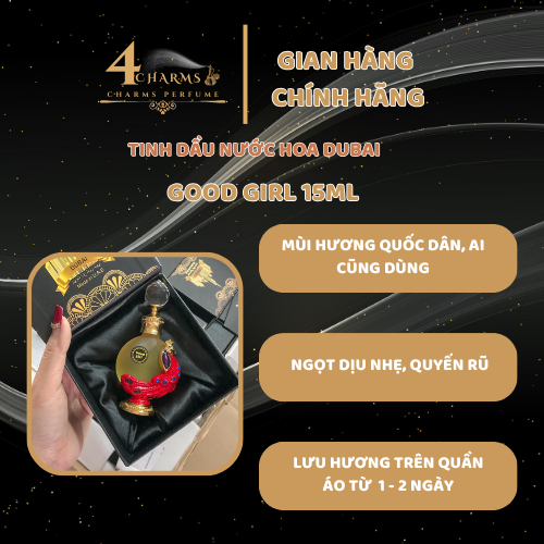 Tinh dầu nước hoa Dubai hương thơm ngọt dịu mùi Good Girl 15ml