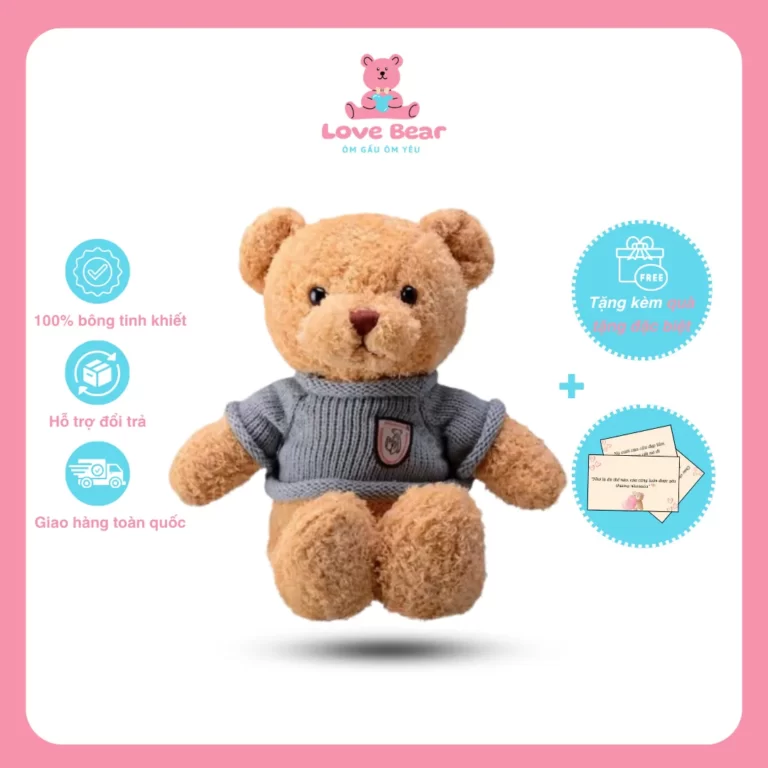 Gấu bông Teddy lông xù mềm mại