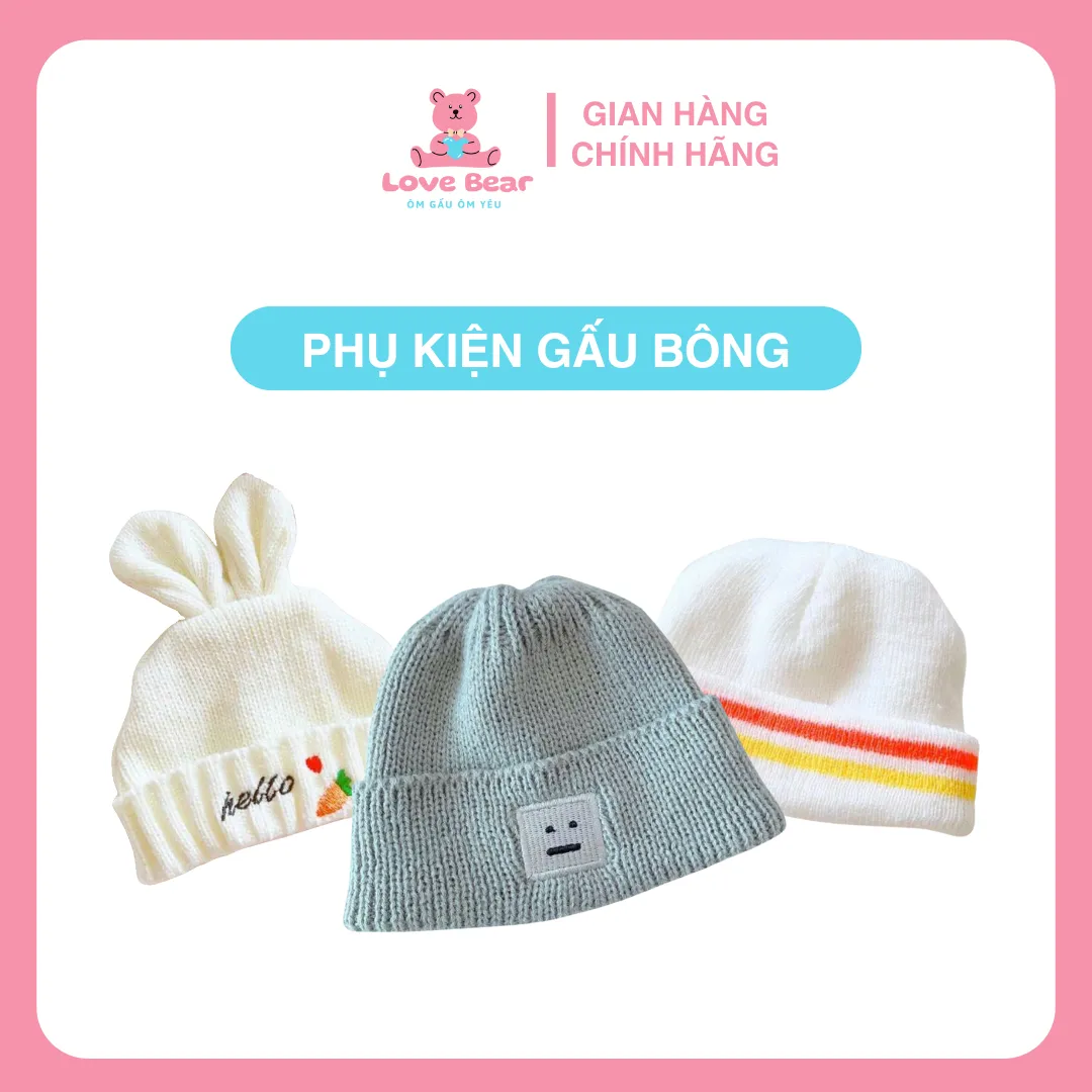 Nón len siêu dễ thương dành để phối đồ cho gấu bông 30cm