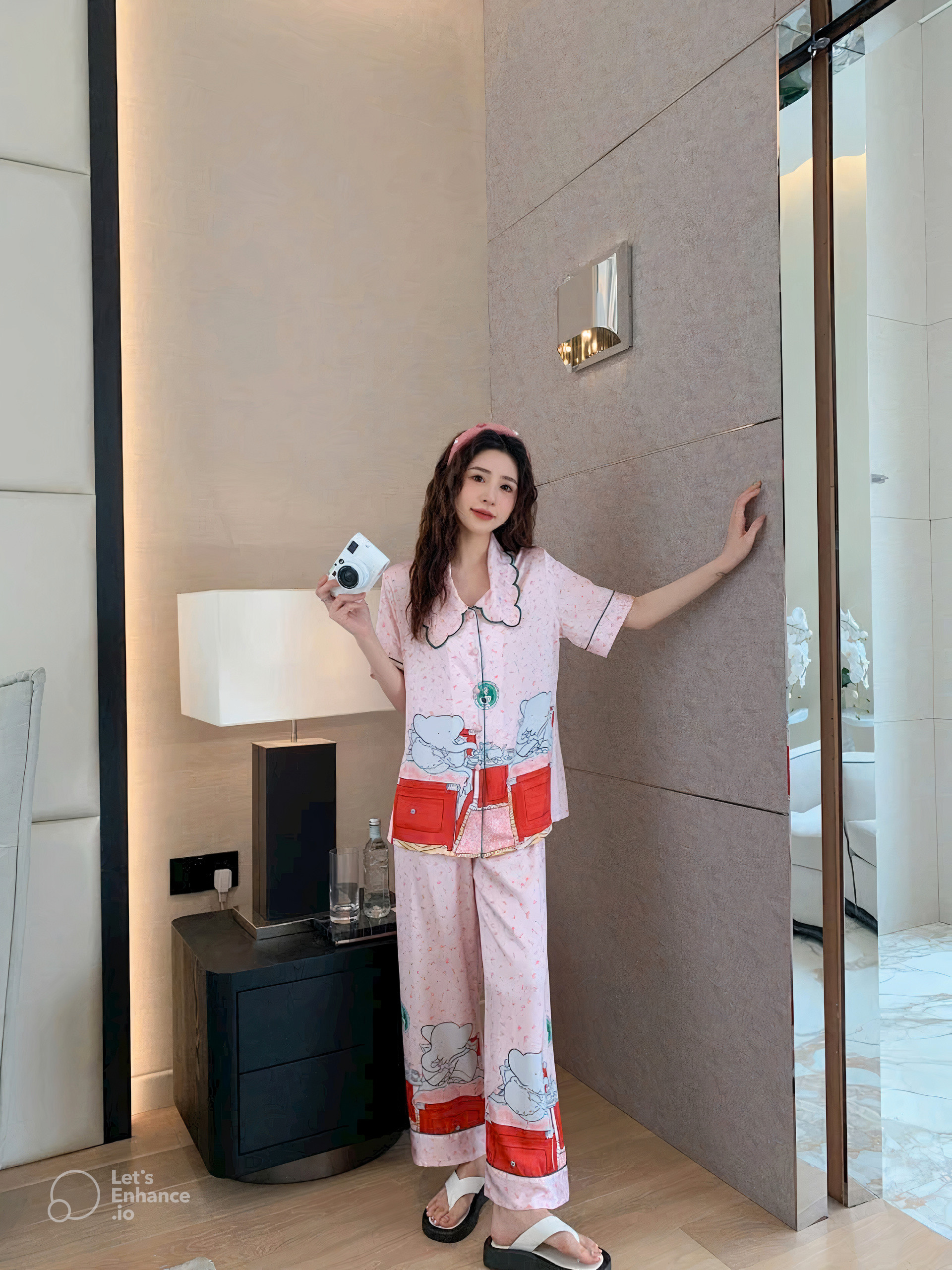 Abbey Clothing- Pijama Lụa The Pink Elephant