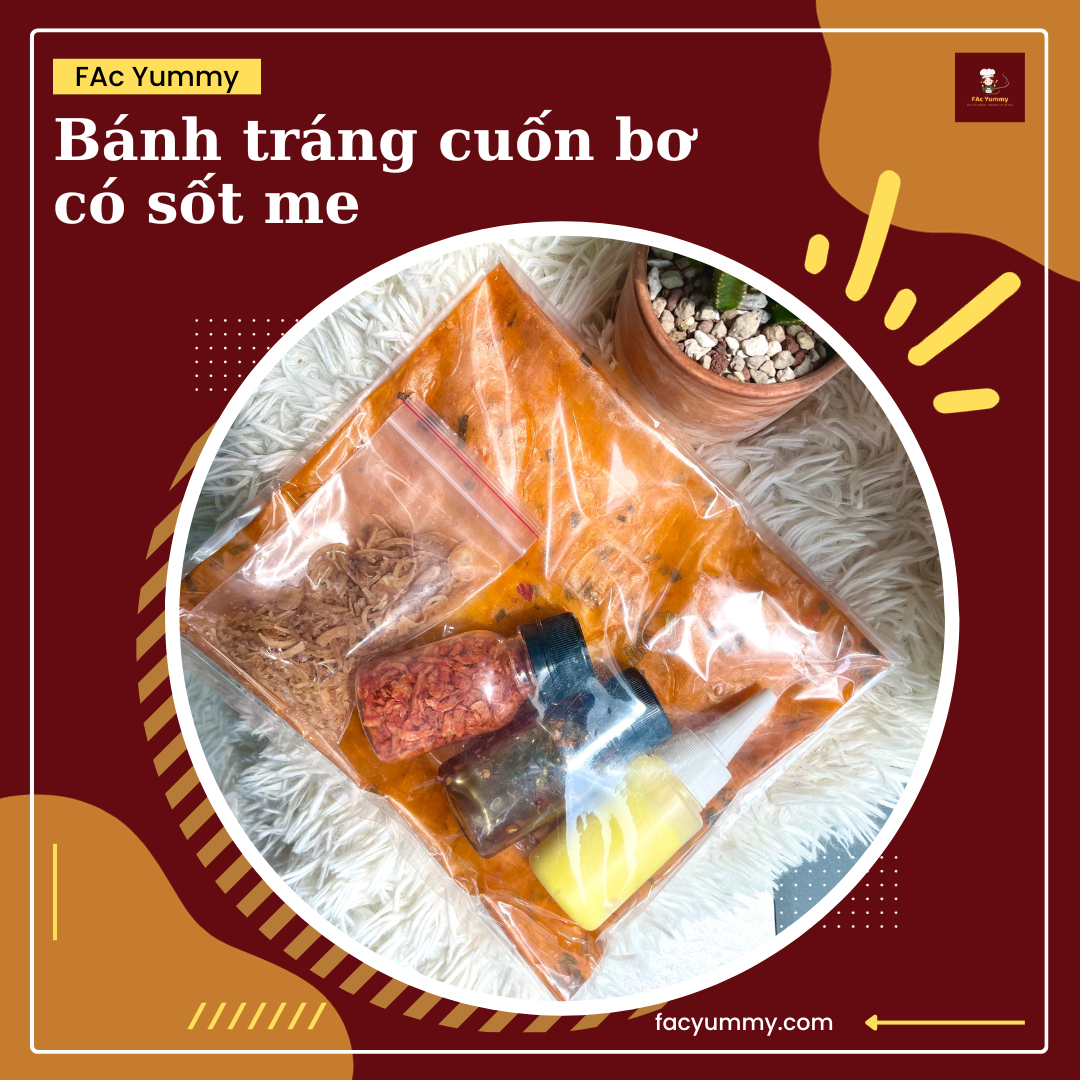 Bánh tráng cuốn bơ có sốt me FAc Yummy