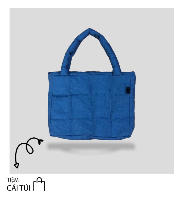 Túi tote Phao kẻ vuông