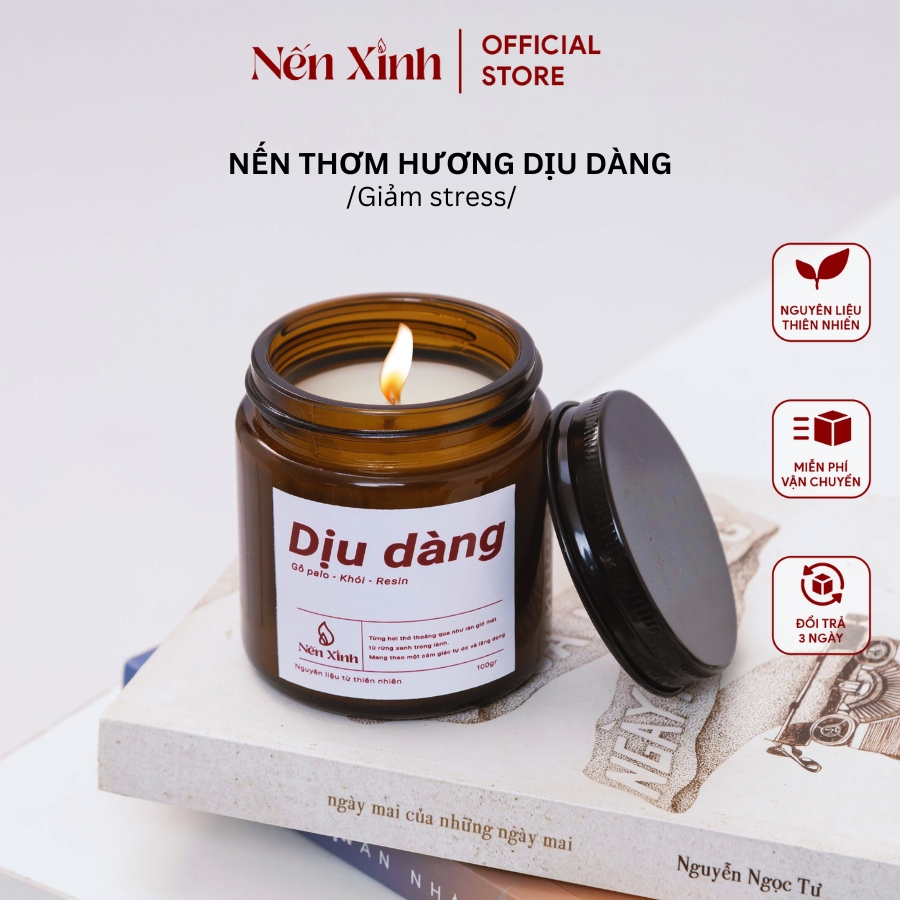 Nến Thơm Giảm Stress NẾN XINH Hương Diu Dàng Tựa Như Một Loại Nước Hoa