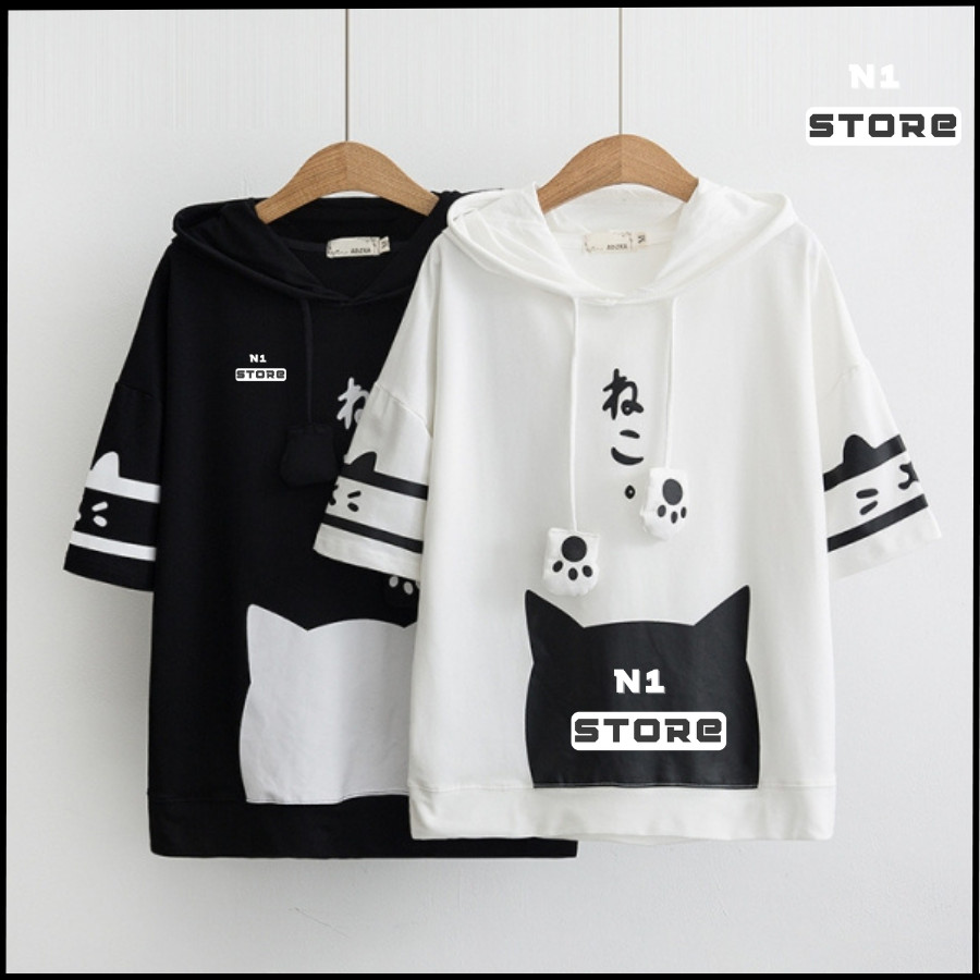 Áo hoodie N1 STORE local brand form rộng tay bồng chất nỉ bông 100% cotton premium mẫu Happiness