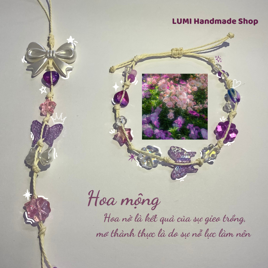 HOA MỘNG - COMBO 2 SẢN PHẨM -VÒNG TAY + DÂY TREO ĐIỆN THOẠI