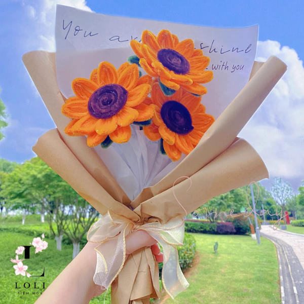 Bó hoa hướng dương dễ thương