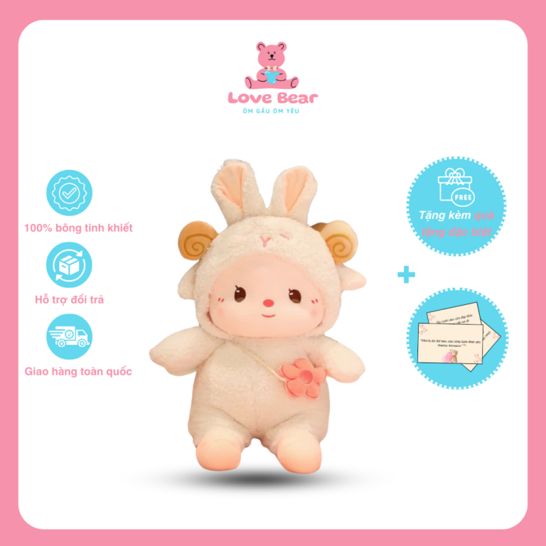 Thú bông thỏ lông cừu cosplay cực đáng yêu