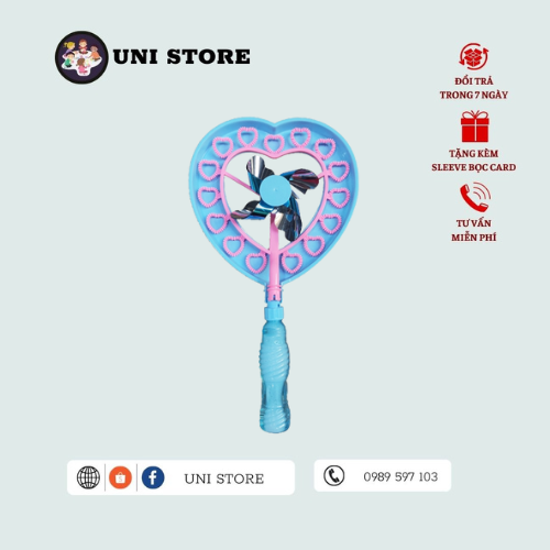 Thổi Bong Bóng Hình Trái Tim - Đồ Chơi - Màu Xanh