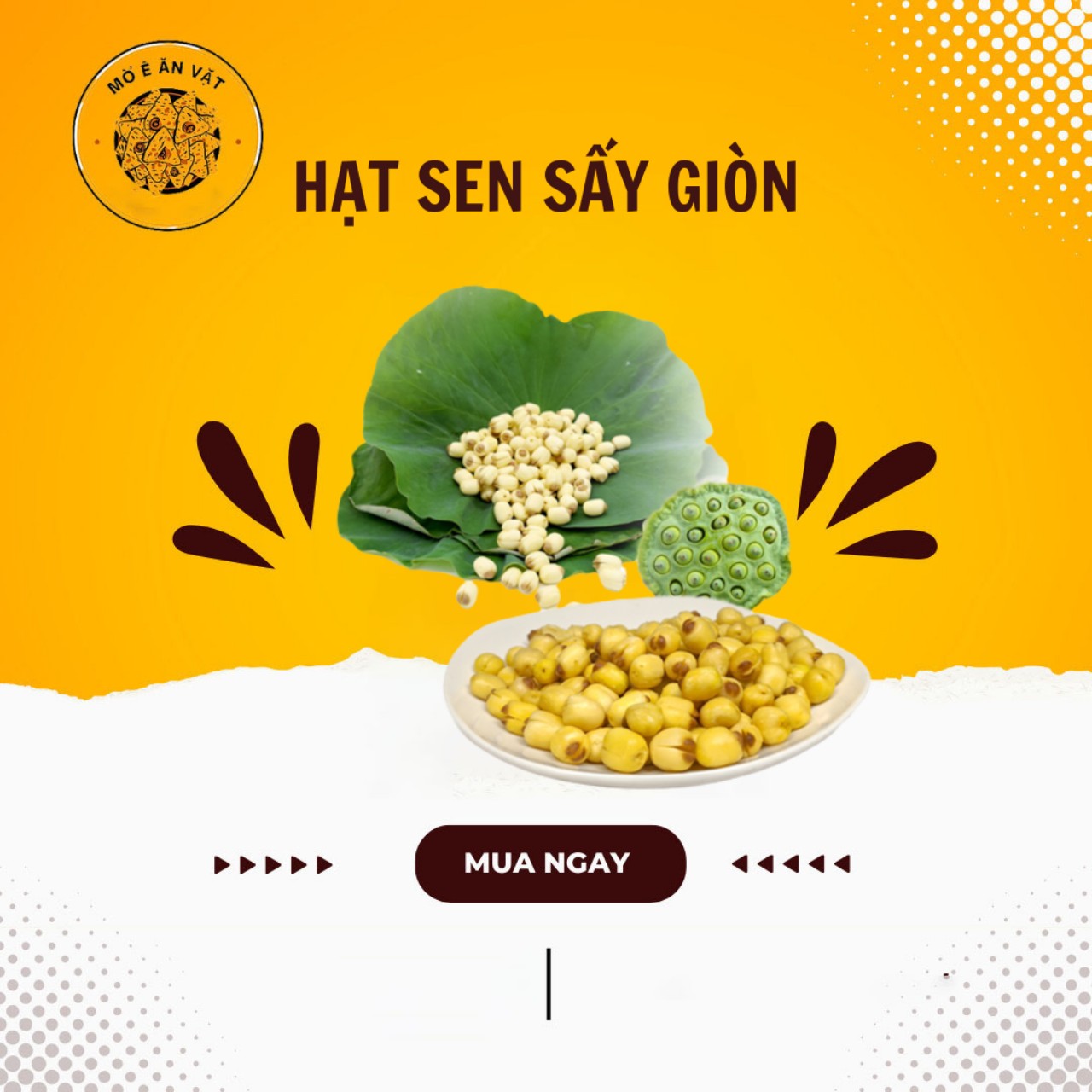 HẠT SEN SẤY GIÒN ĂN LIỀN - 1KG