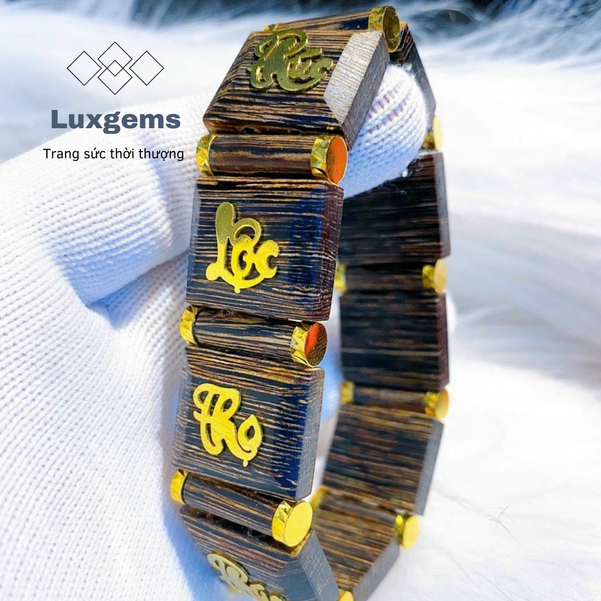 Lắc tay trầm hương Phúc - Lộc - Thọ