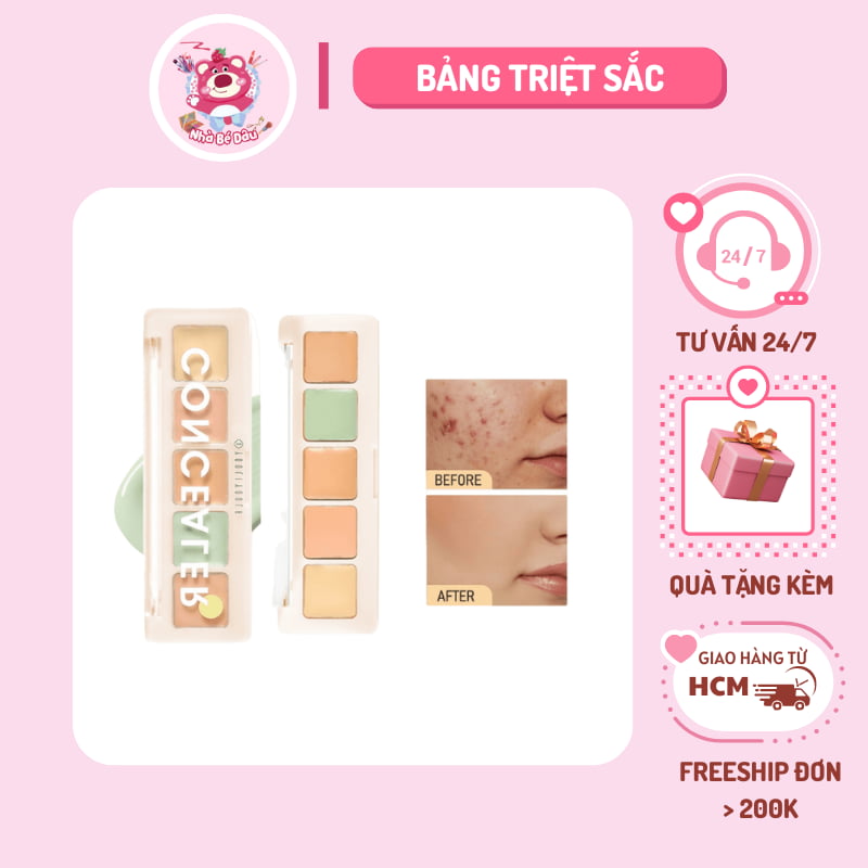 Bảng Kem Che Khuyết Điểm 5 Màu Chống Nước Lâu Trôi