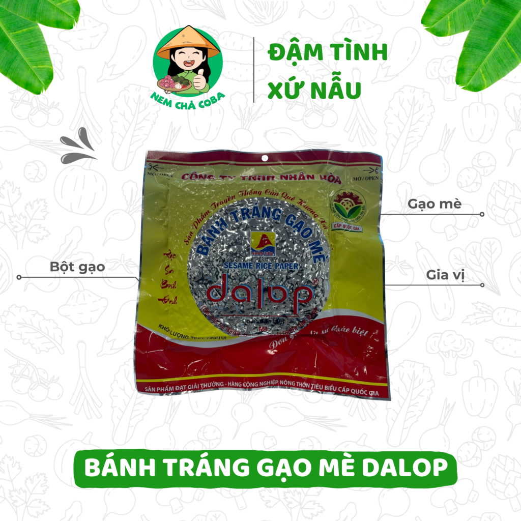 Tráng Miệng Bánh Tráng Gạo Mè Dalop 4 Cái – Hàng Chính Gốc CoBa