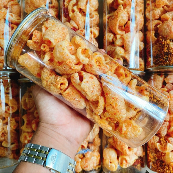 Da heo chiên giòn cháy tỏi Lá La đồ ăn vặt (Giòn rụm, thơm, ngon) - Hũ 300 gram