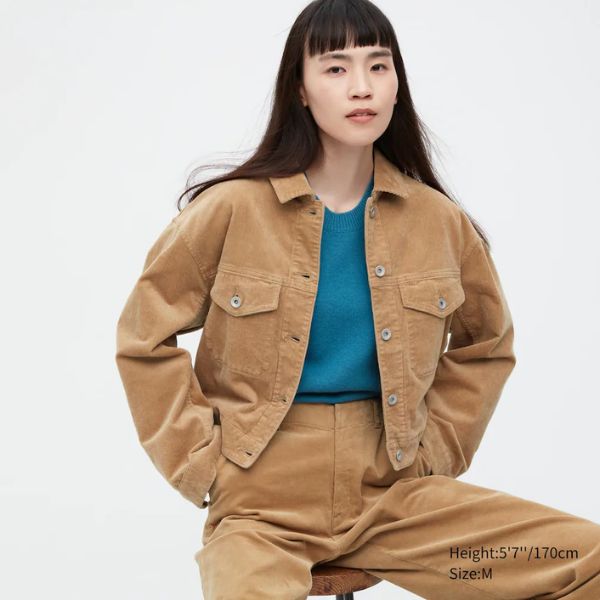 Áo Khoác nữ Vải Nhung Dáng Ngắn