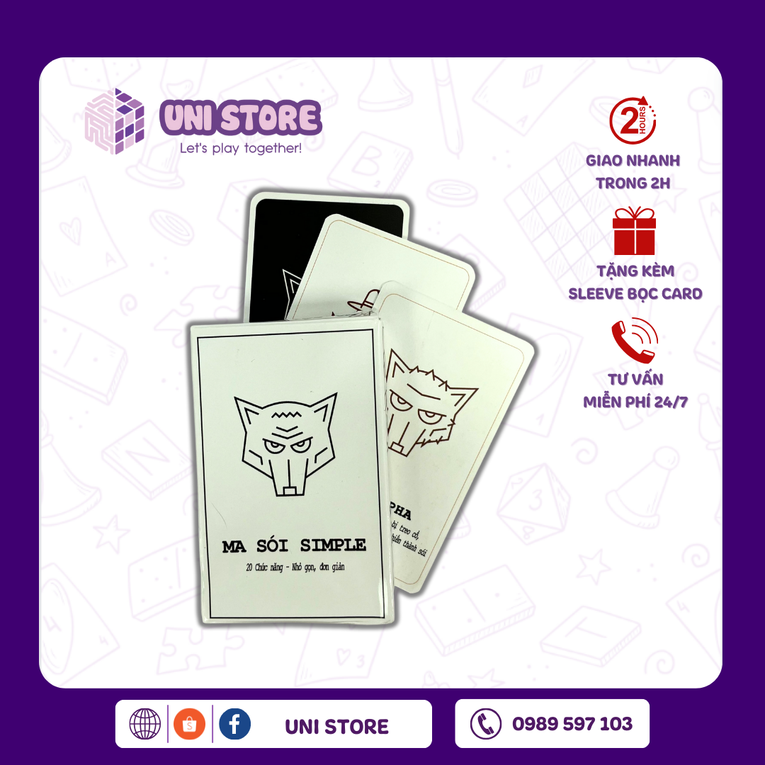 Bài Ma Sói Simple (Tặng Bọc Card) | Đồng Nghiệp | 20 Lá