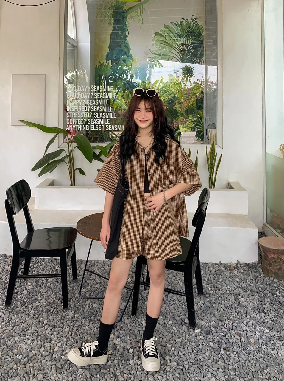 SET KẺ CARO XỐP MADEBYBLUECHIC SET TIỆC TÙNG DÀNH CHO CÁC CHỊ EM