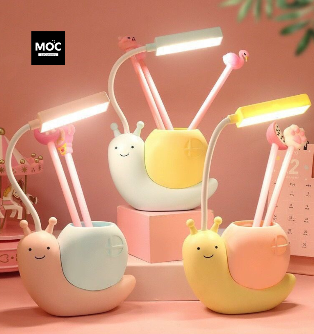 Đèn Học Hình Ốc Sên Có Khay Đựng Bút