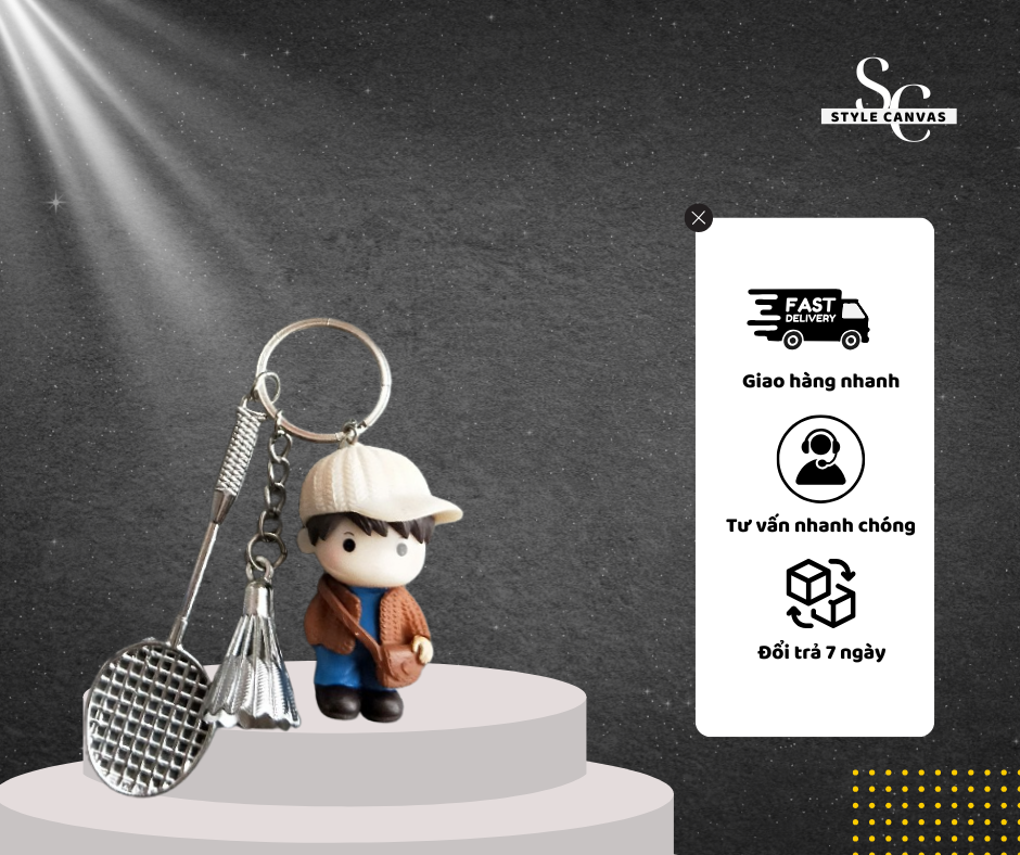 Móc Khóa Hình Vợt Cầu Lông – Nhỏ Gọn, Độc Đáo, Dành Riêng Cho Fan Cầu Lông