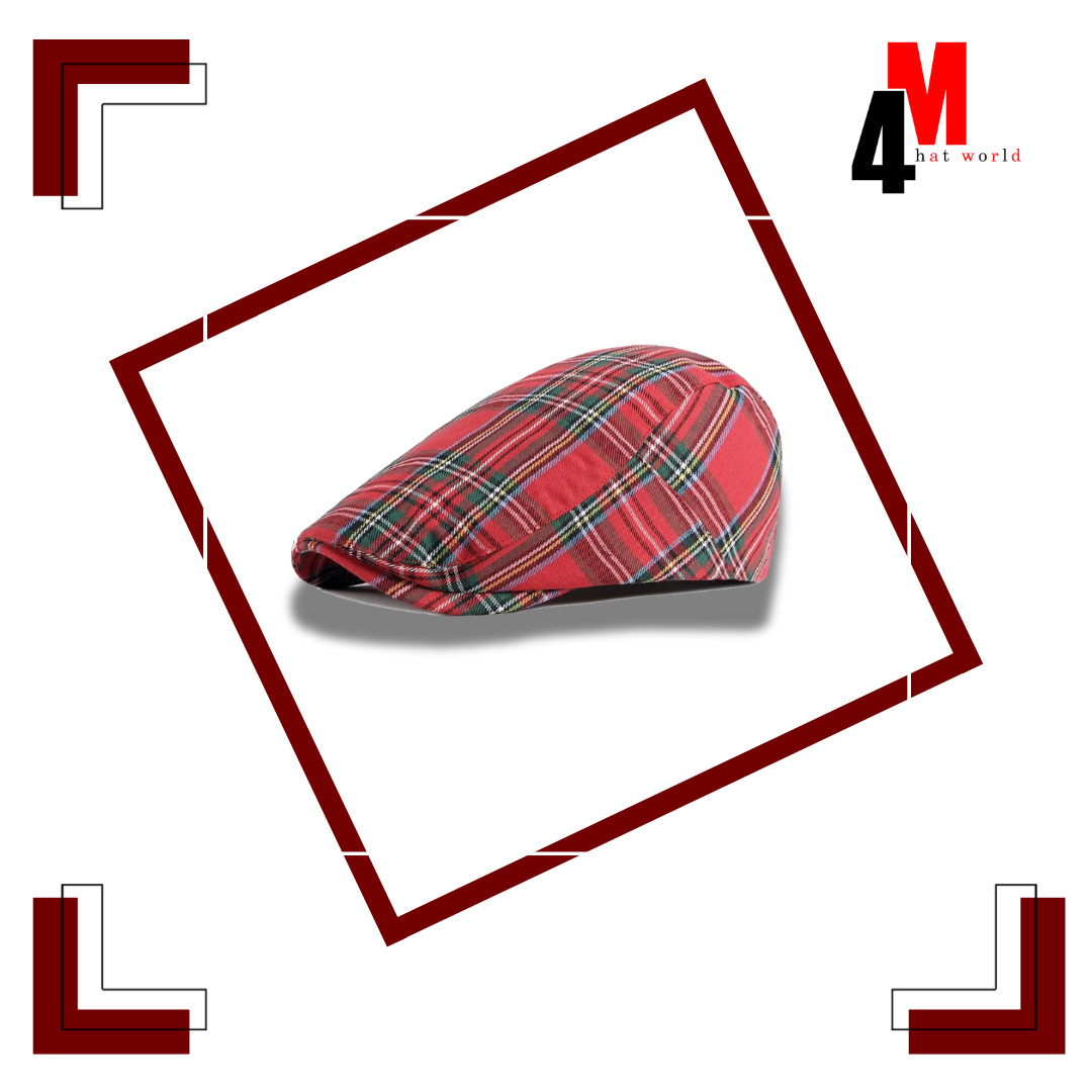 4M Mũ Newsboy Thiết Kế Kẻ Sọc Đơn Giản